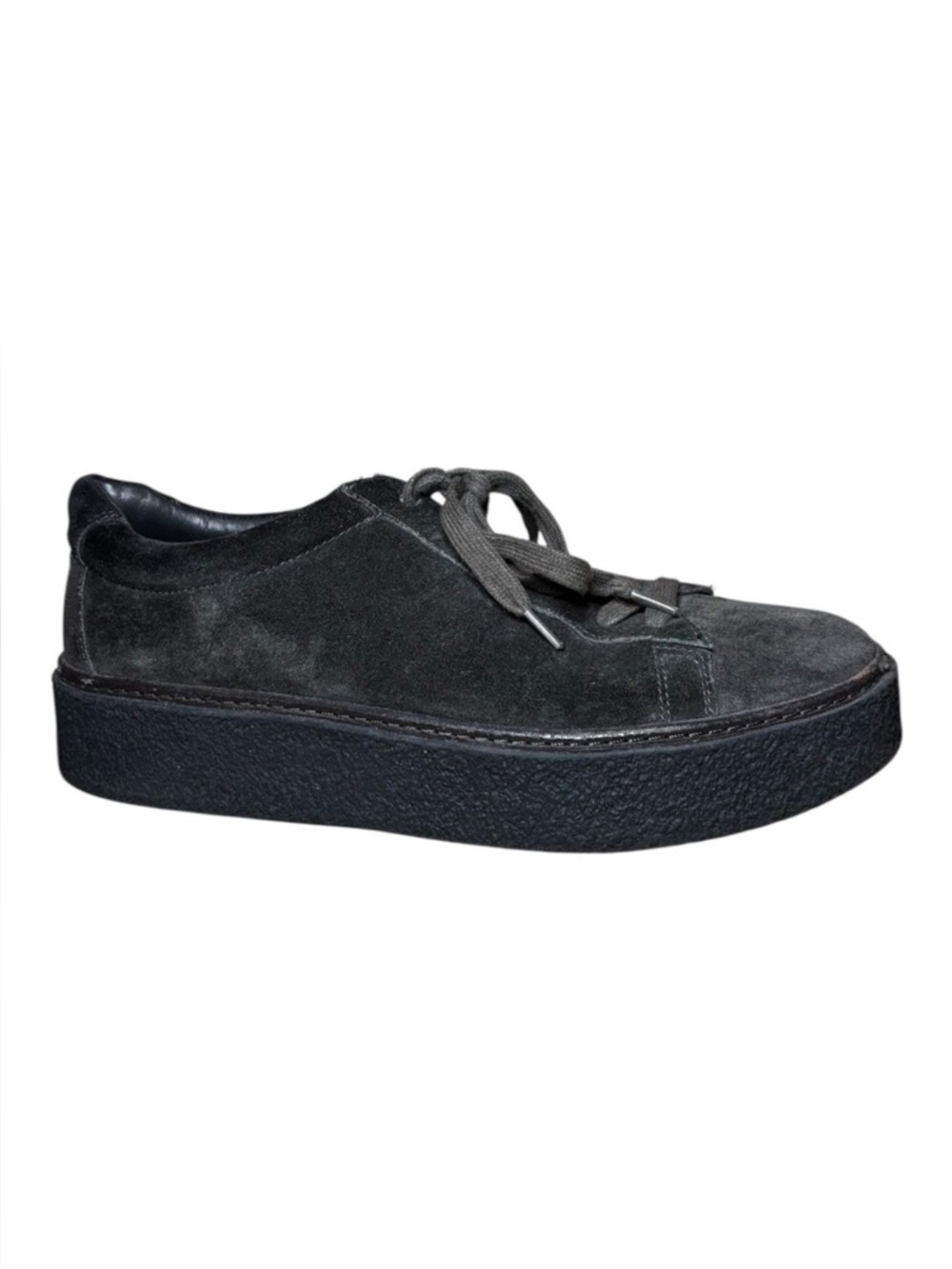 Vince Neela Lace-Up Sneakers Black Dark Brown Suede Size 9